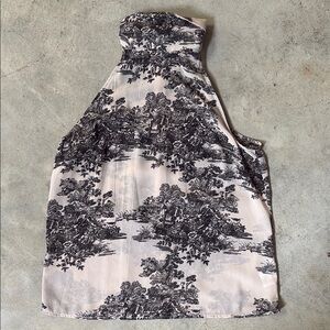 Black and White Toile Print Top